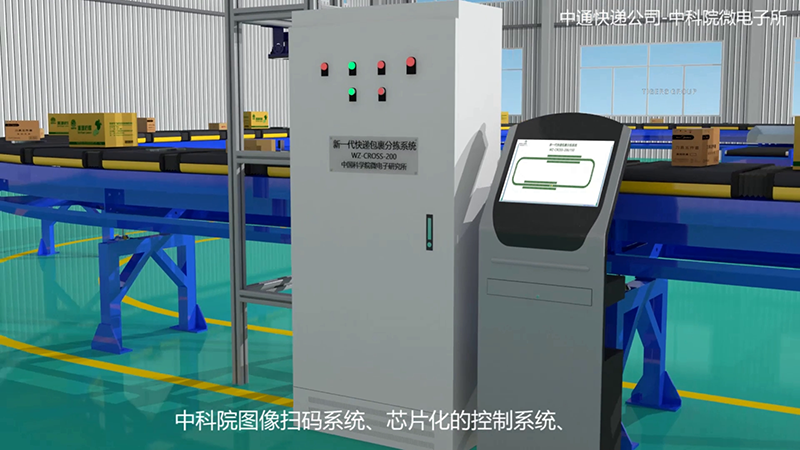 Express Parcel Sorting Production Line Animation